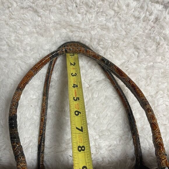 Unbranded Vera Pelle genuine leather croc print embossed shades of brown Satchel - Picture 12 of 14